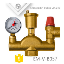 EM-V-B057 Messing-Luftventil Sicherheitsventil Manometer 3-teiliges Set Zubehör für Bodenheizung